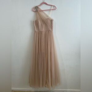 Mark Zunino long one-shoulder tulle cocktail party dress size 13